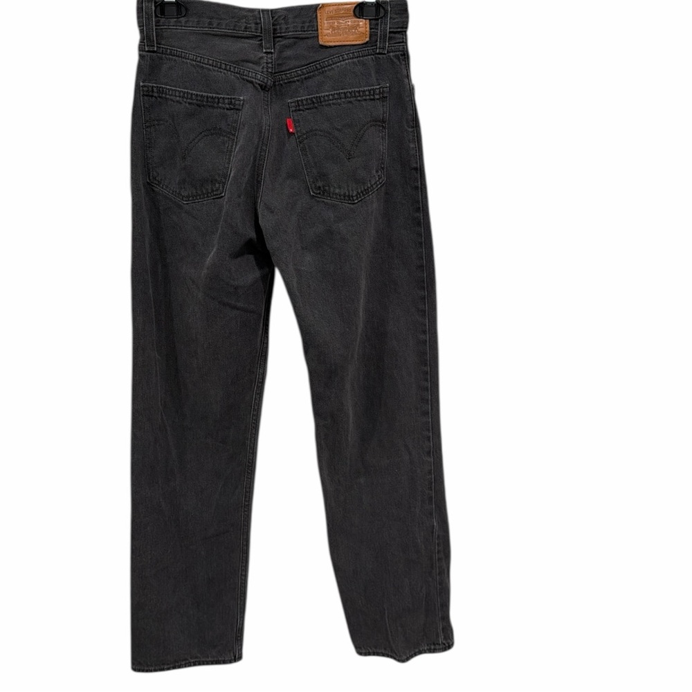 Levi’s Dad Jeans Washed Black High Rise Baggy Straight Denim 25 - Picture 4 of 9